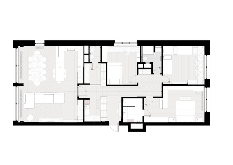 Интерьер в стиле московской неоклассики для большой семьи